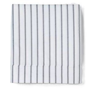 Threshold Full Size 100% Cotton Sateen Navy Blue Standish Stripe Flat Sheet